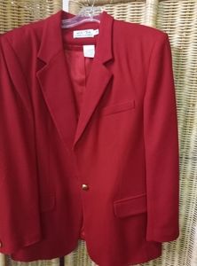 Club Classics Wool Blazer Jacket Red Size 12/40